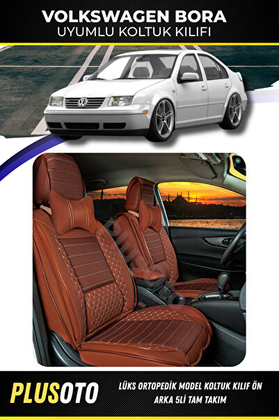 PlusOto مجموعة أغطية مقاعد السيارة المتوافقة مع سلسلة فولكس فاجن بورا بلس لوك...