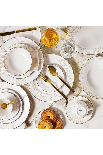 Danube Home Beatrice 44-Piece New Bone China Dinner Set-Serves -8