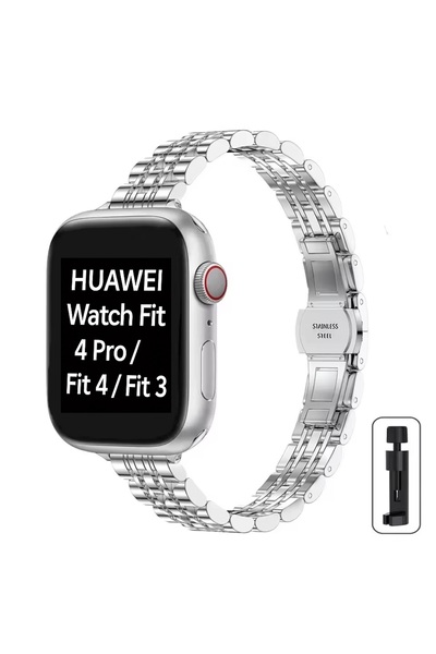 Alstrap حزام ساعة هواوي واتش فيت 4 برو/فيت 4/فيت 3 متوافق مع الفولاذ المقاوم ...
