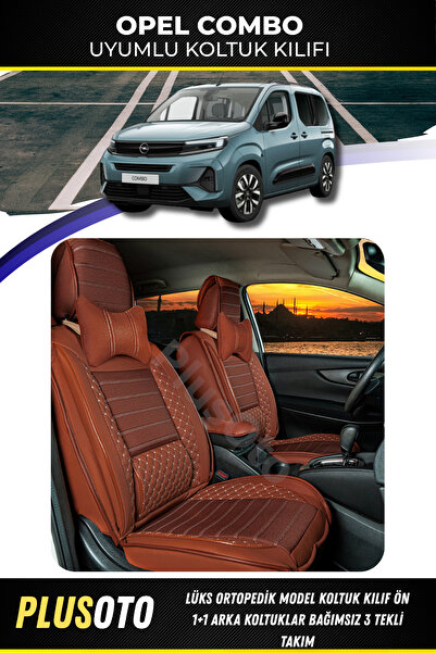 PlusOto مجموعة أغطية مقاعد السيارة المتوافقة مع Opel Combo الخلفية 3 Single P...