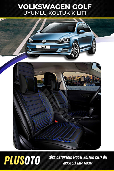 PlusOto مجموعة أغطية مقاعد السيارة المتوافقة مع سيارة فولكس فاجن جولف بلس لوك...