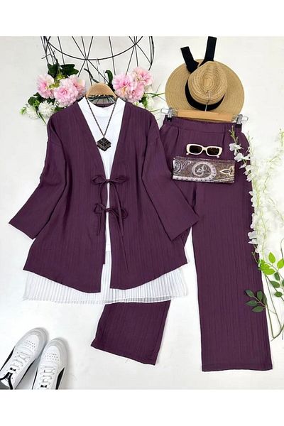 modasindoma Women's Linen Lace-Up Double Set