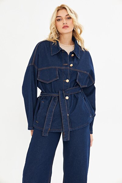 BELISTIL طقم جينز جينز باللون الأزرق الداكن/النيلي