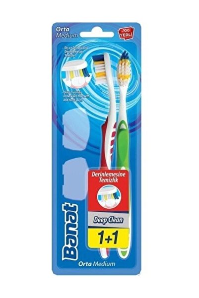 Banat Deep Clean Derinlemesine Temizlik Diş Fırçası 1+1 Orta