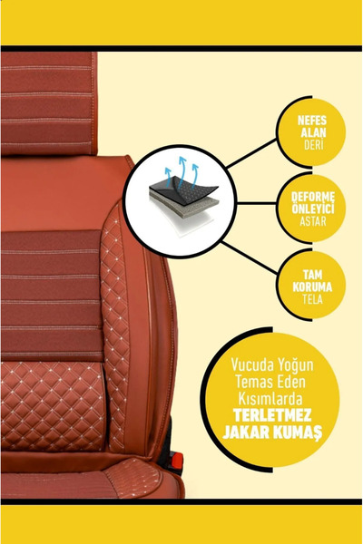 barototuning Toyota Corolla Compatible Plus Lux Series Cinnamon Car Seat Cover Set of 5 P-908