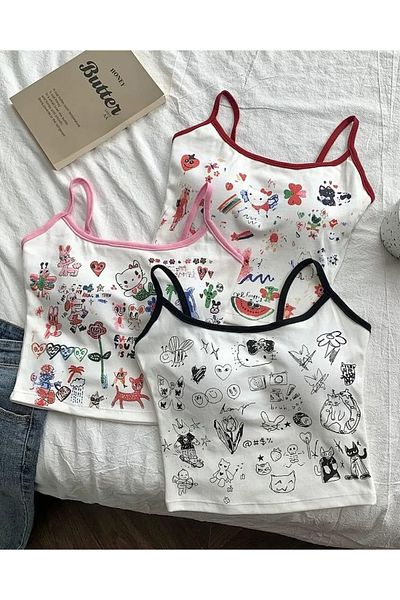 Gofeel Cute Hello Cat Hanging Red Crop