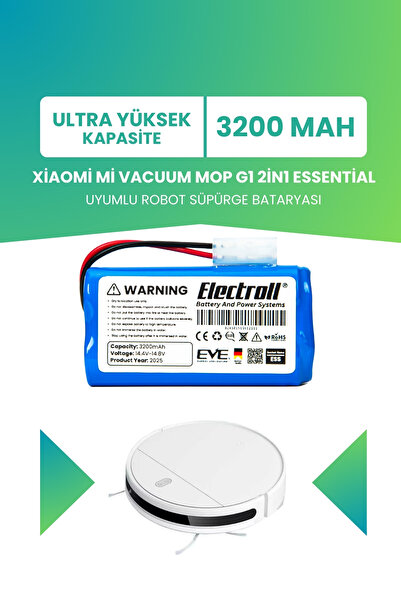ELECTROLL Xiaomi Vacuum Mop G1 2in1 Essential Batarya (ULTRA YÜKSEK KAPASİTE)...