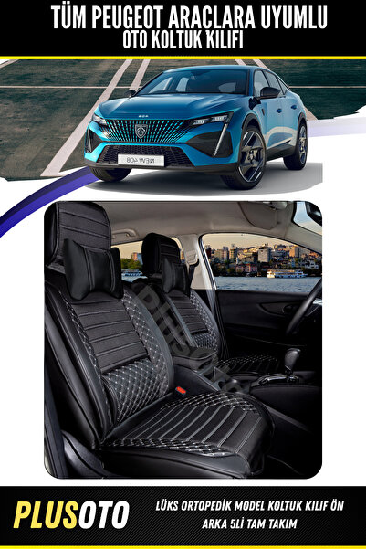 PlusOto Peugeot Rcz Uyumlu Plus Lux Serisi Siyah Beyaz Oto Koltuk Kılıfı 5li ...