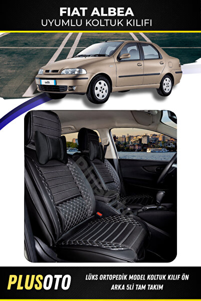 PlusOto مجموعة أغطية مقاعد السيارة المتوافقة مع Fiat Albea Plus Lux Series با...