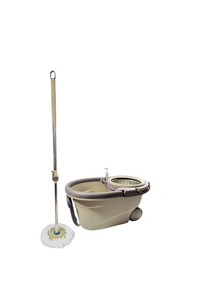 PAA-home PAA-home Rotary Mop Set with Bucket on Wheels, 360° Handle, Removable Basket, 2 Microfiber Cloths