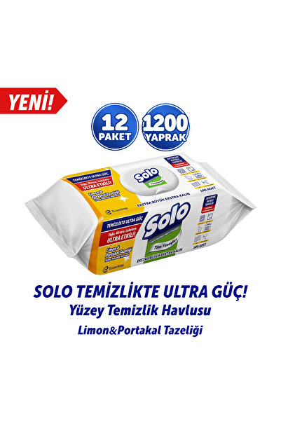 Solo Temizlikte Ultra Güç Limon&Portakal Tazeliği Yüzey Temizlik Havlusu 12'L...