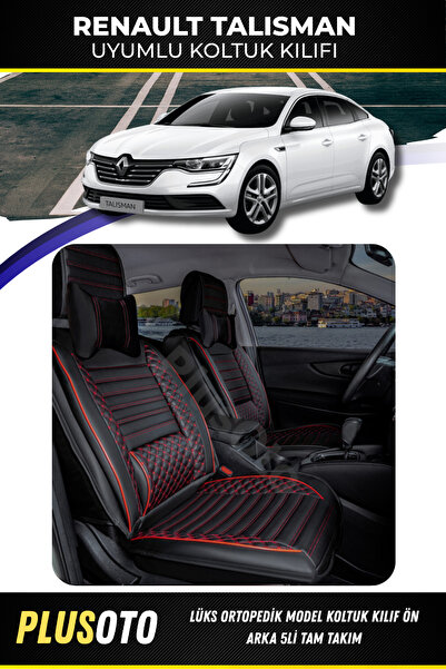 PlusOto مجموعة غطاء مقعد السيارة المتوافقة مع Renault Talisman Plus Lux Serie...