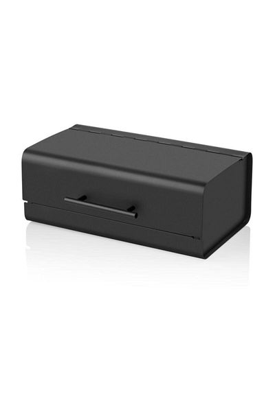GUNES ZUCCACIYE Stainless Metal Bread Box Black 36X12X21