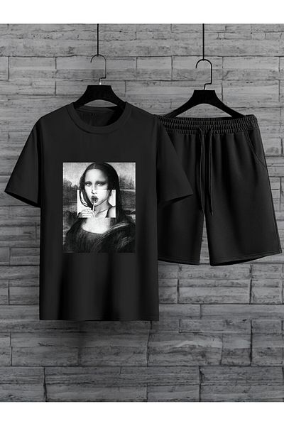uyguntarz Σετ σορτς Unisex Mona Lisa με εμπριμέ σχέδιο