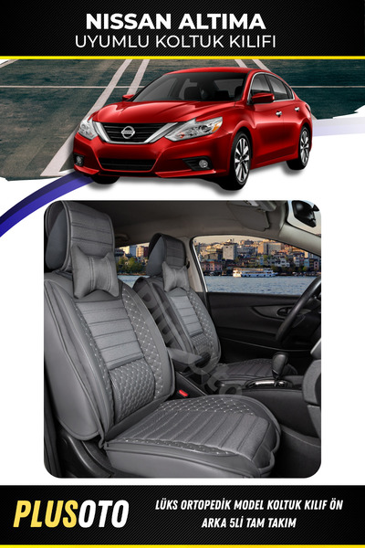 PlusOto مجموعة أغطية مقاعد السيارة المدخنة المتوافقة مع سلسلة Nissan Altima P...