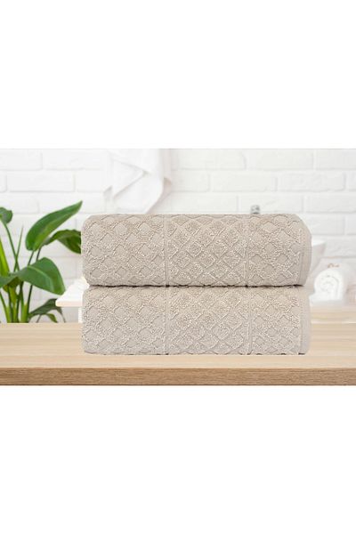 Lucy and Home Jacquard Cotton 2-Piece Hand, Face and Head Towel 50X100Cm