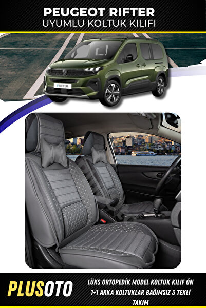 PlusOto مجموعة أغطية مقاعد السيارة المدخنة المتوافقة مع Peugeot Rifter الخلفي...