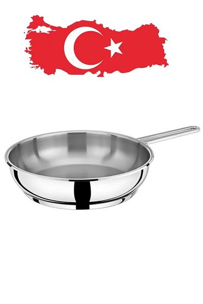 Cady One 30 Cm Stainless Steel Deep Frying Pan With Non-stick Surface Made In Turkey 109-09-ba3008
