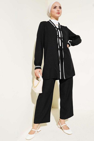 modasindoma Women's Zigzag Detailed Double Suit