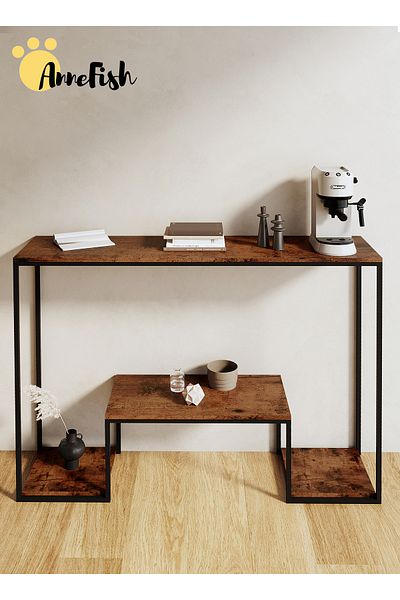 AnneFish 3Tier Console Table Sofa Table with Storage Shelf and Entryway Table Couch Hallway Entrance Living
