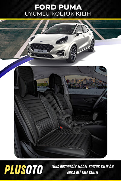 PlusOto مجموعة أغطية مقاعد السيارة السوداء المتوافقة مع سيارات Ford SUV Plus ...