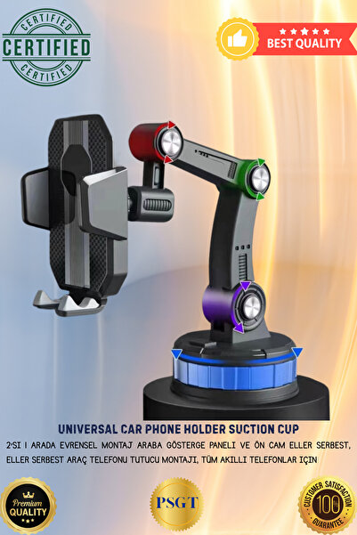 PSGT Araç içi Telefon Tutucu Ayarlanabilir Uzayabilen 360 Dönebilen Vantuzlu ...