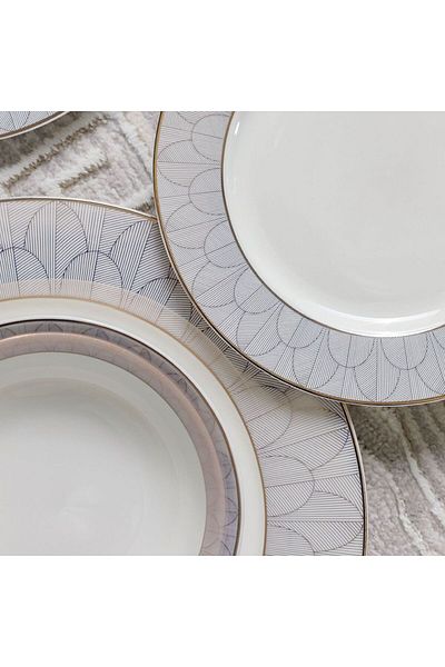 Danube Home Eleganza 44-Piece New Bone China Dinner Set-Serves 8