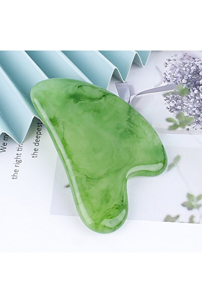 Choice لوح تدليك غوا شا من الراتينج باللون الأخضر، قطعة واحدة، للعناية ببشرة ...