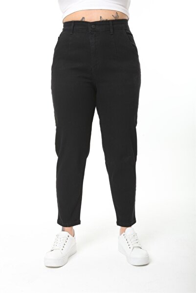 CEDY DENIM Velká velikost Mom Fit Jean Carbon Cut Full Leg Estetické džínové kalhoty