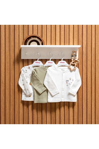 Tiffany Baby Baby Farm Village Theme 3-Piece Cardigan Set Ecru 51027