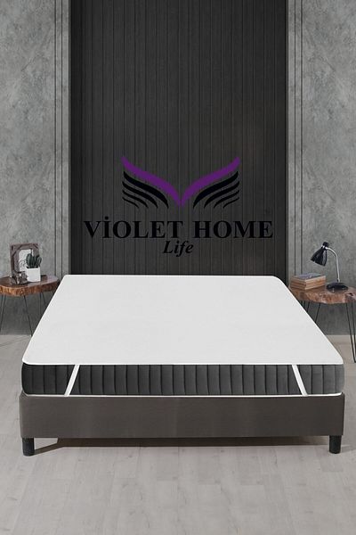 VİOLETLİFE Cotton 4 Corner Water Liquid Proof Mattress Protector Mattress Sheet White
