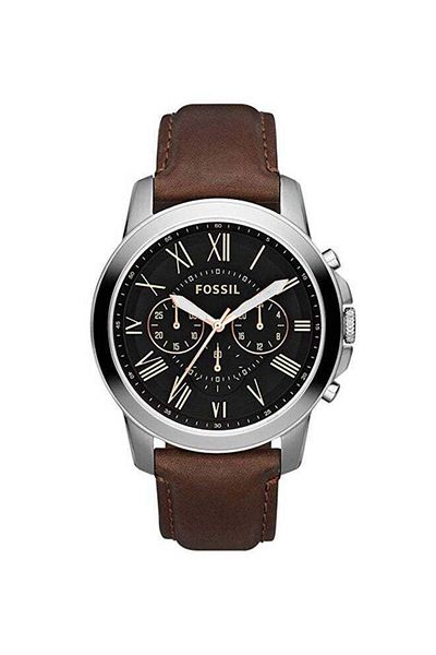 Fossil Men's Water Resistant Leather Chronograph Watch FS4813IE - 44 mm - Brown