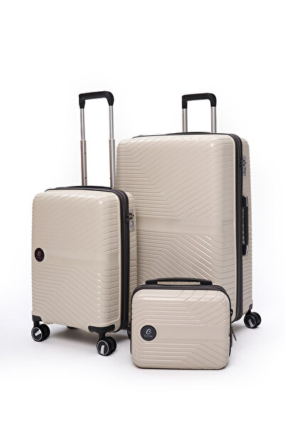 ELATAE Exclusive Pro Polipropilen Kırılmaz 3'lü Valiz Seti Büyük - Kabin Boy ...