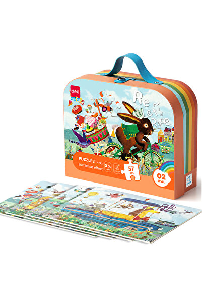 Deli Cutie cadou puzzle 57 piese efect strălucitor Race 3.5+ Deli