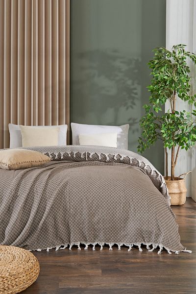 moke e ticaret Alya Cotton Pique Set |   Double Pike |   Double Pike Bedspread 200X230Cm