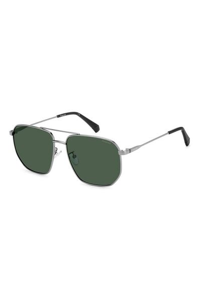Polaroid Polaroid PLD 4141/G/S/X 6LBUC Men's Polarized Sunglasses, Silver, Aviator, 59 mm