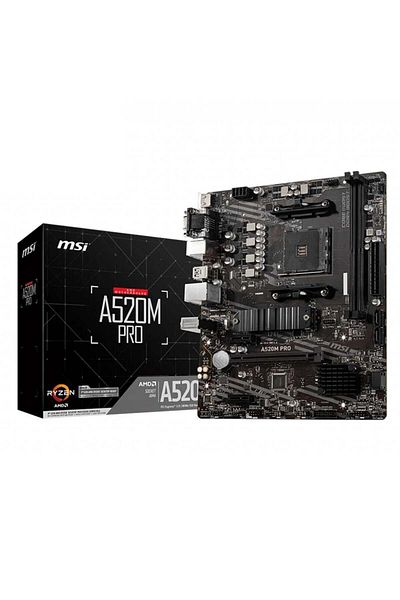 MSI A520M Pro Amd A520 Socket Am4 Ddr4 4600 Mhz(Oc) M.2 Motherboard