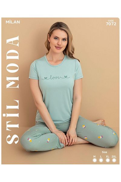 Stil Moda Top de pijama verde mentă 7072