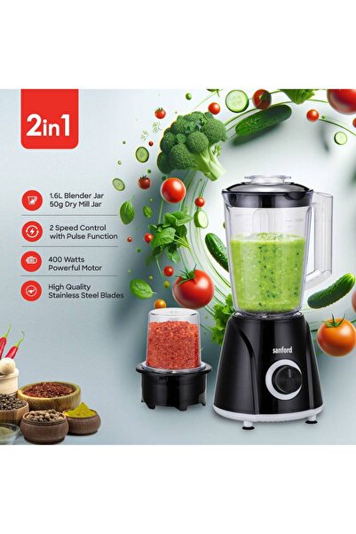 Sanford Sanford 2-in-1 Multifunctional Mixer and Grinder, Black
