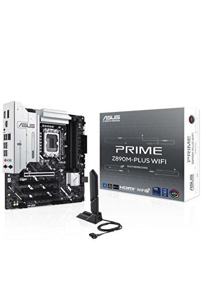 ASUS Prime Z890M-PLUS WIFI 7600MHz OC Wi-Fi 7 DDR5 Soket 1851 M.2 HDMI DP mAT...