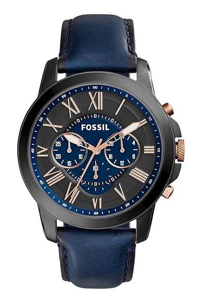 Fossil Men's waterproof genuine leather quartz watch -FS5061