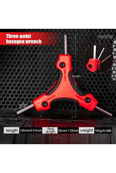 NIUXIANG مفتاح نجمة سداسي أحمر قابل للطي من الفولاذ Cr-V أداة مفك براغي محمول...