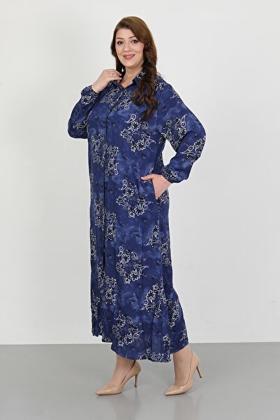 By Alba Collection Жіноче темно-синє сукня з віскози з великим розміром