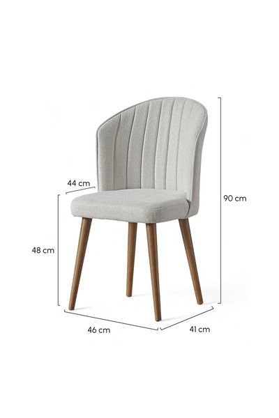 MYMASSA Rubi Sandalye - Mense Antrasit Kumaş - Ahşap Ayak - Mutfak Sandalyesi - Salon Sandalyesi