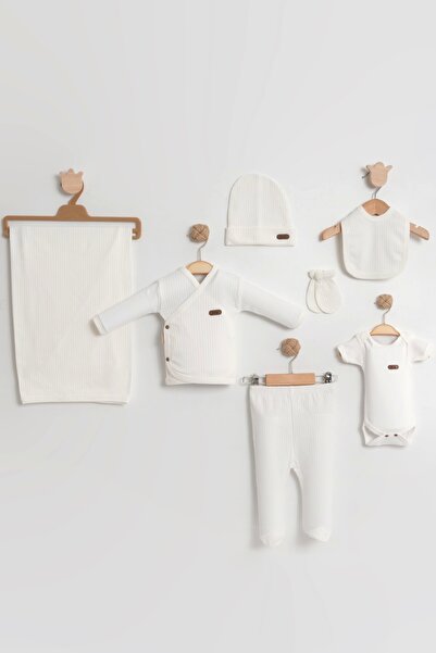 LOGO AKSESUAR Girl Boy Baby Cotton Newborn Natural 7 Piece Hospital Release B...