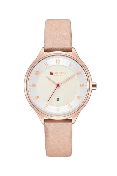 Curren 9035 Women’s Leather Watch | Simple Quartz Dress Watch with Date Display