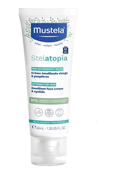 Mustela , Baby, Stelatopia Emollient Face Cream, 1.35 Fl Oz (40 ml)