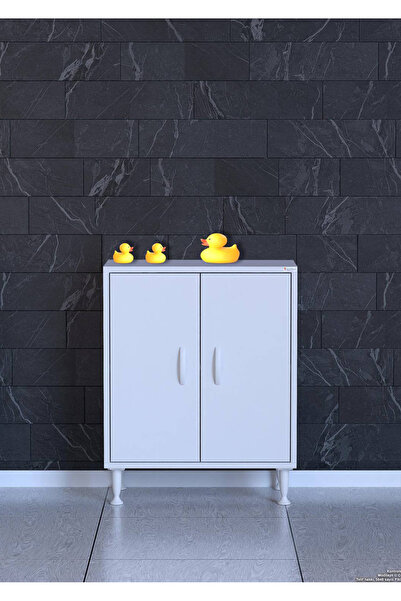 Modilayn Mutfaklarınızda, Küçük Alanlar İçin 2 Kapaklı, 2 Raflı Çok Amaçlı Dolap - 60x75x32,5 cm