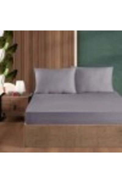 First Choice Set husa de pat cu elastic si fata de perna, bumbac ranforce 100%, 100x200 cm, Lila