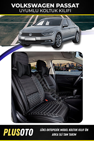 PlusOto مجموعة أغطية مقاعد السيارة المتوافقة مع سلسلة Volkswagen Passat Plus ...